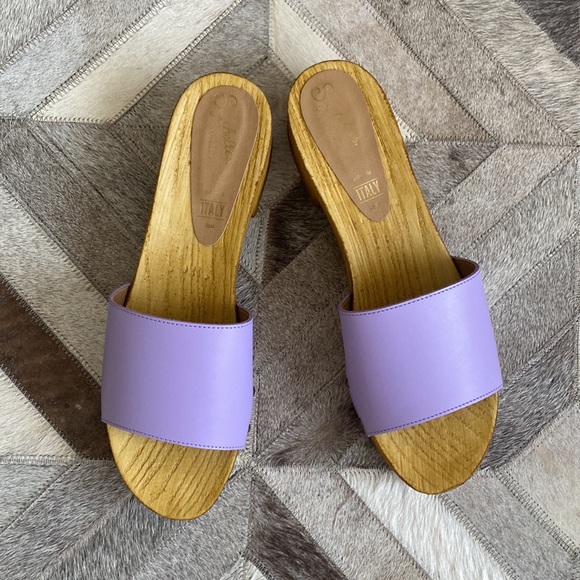 🆕 Anthropologie x Seychelles Marine Layer wooden Clog Sandals - Picture 8 of 11